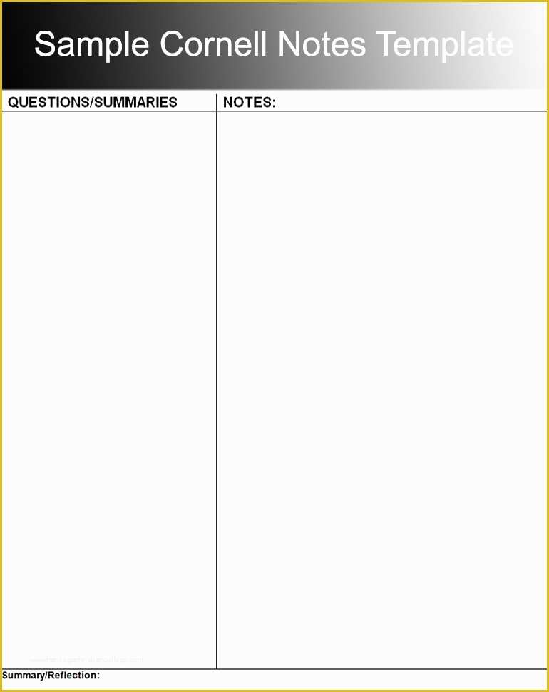 Free Pdf Templates Of 8 Printable Cornell Notes Templates Free Word Pdf format