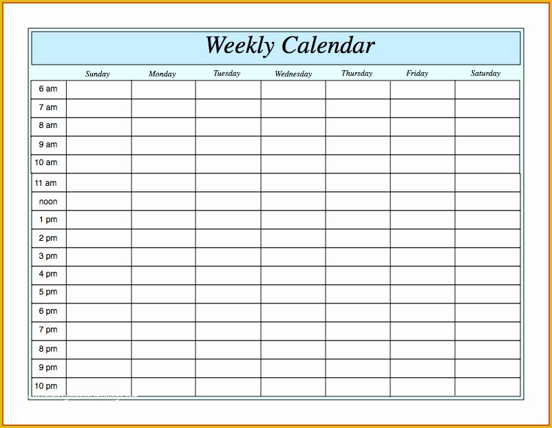 Free Pdf Templates Of Weekly Schedule Template Pdf