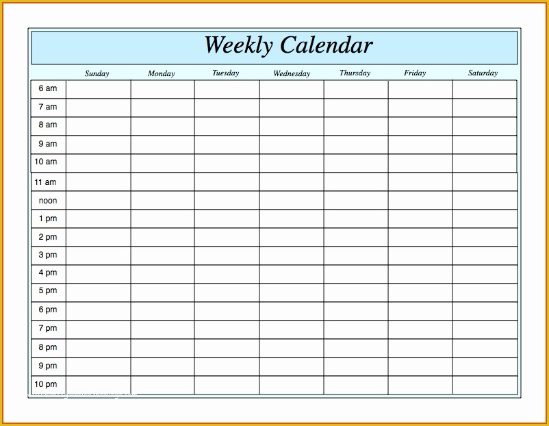 Free Pdf Templates Of Weekly Schedule Template Pdf