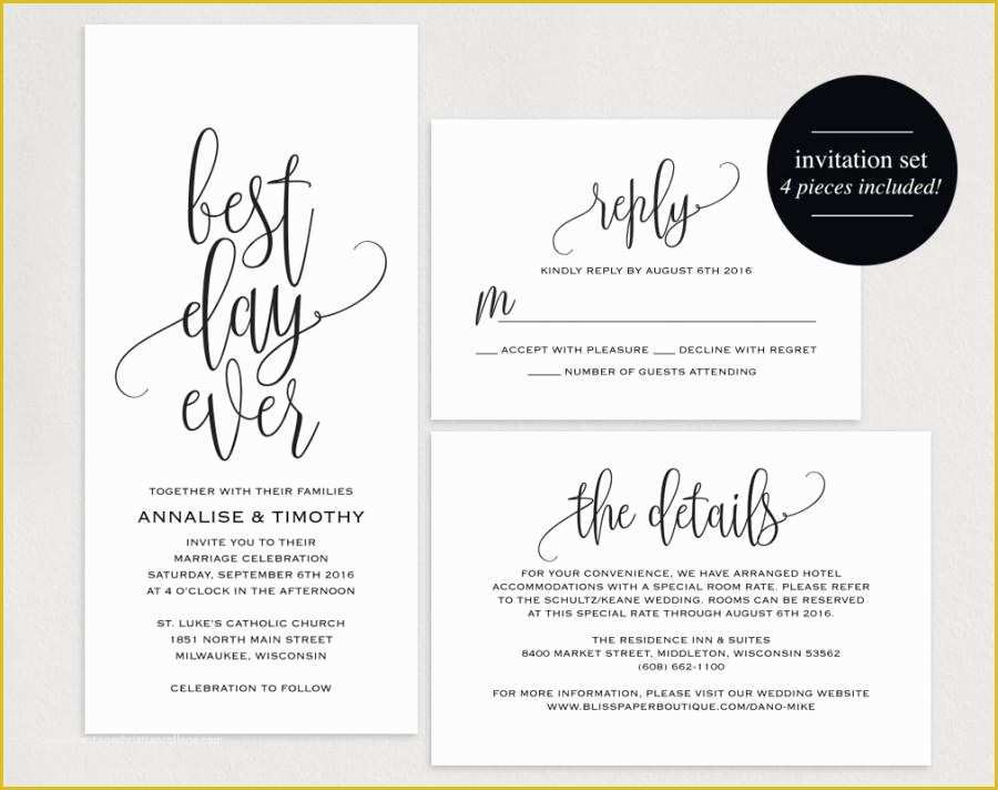 Free Pdf Wedding Invitation Templates Of Best Day Ever Wedding Invitation Wedding Invitation