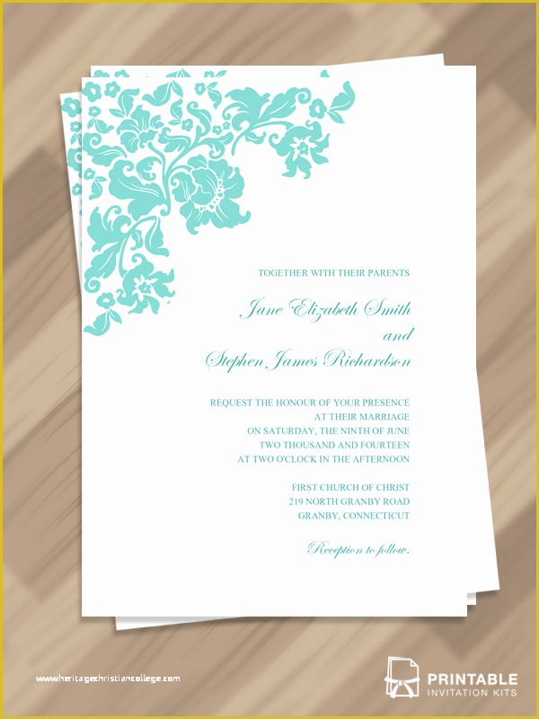 Free Pdf Wedding Invitation Templates Of Free Pdf Download Pretty Vintage Border Wedding Invitation