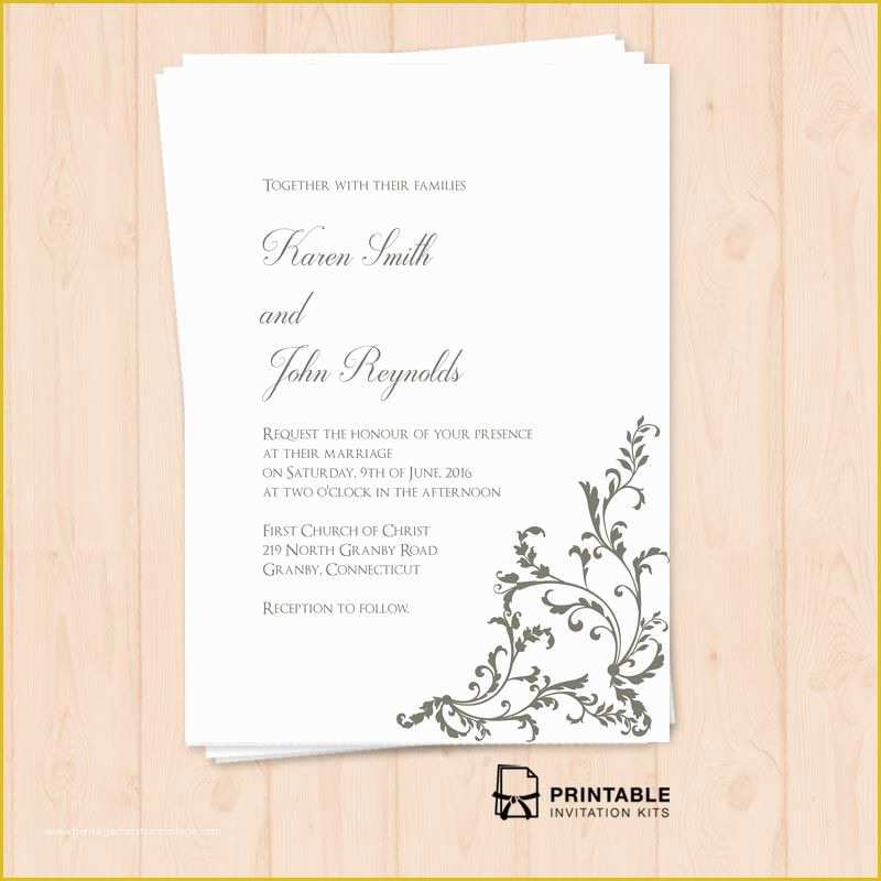 Free Pdf Wedding Invitation Templates Of Free Printable Pdf Invitation Template Editable Texts