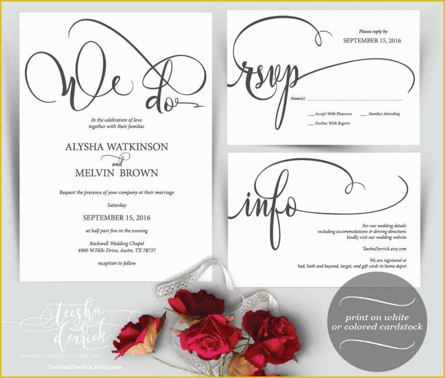 Free Pdf Wedding Invitation Templates Of We Do Wedding Invitation Instant Download Printable