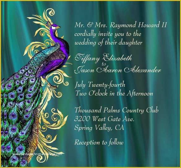 53 Free Peacock Wedding Invitation Templates