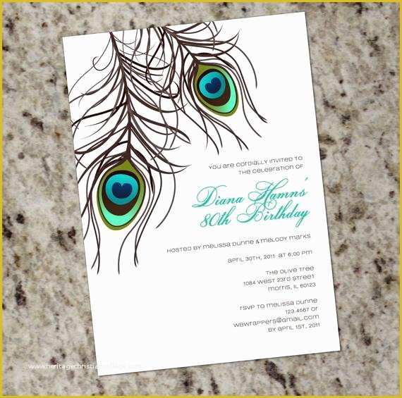 Free Peacock Wedding Invitation Templates Of Peacock Invitation Printable Design Wedding Birthday or