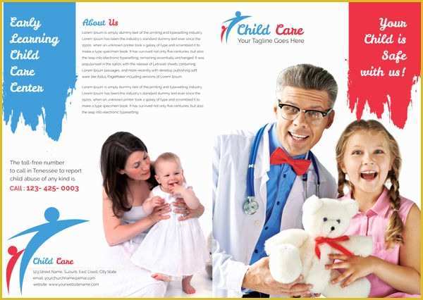 Free Pediatric Brochure Templates Of Beautiful Hospital A4 Bi Fold Brochure Template Download