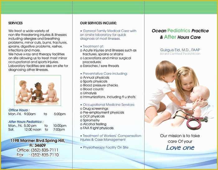 Free Pediatric Brochure Templates Of Medical Fice Brochure Templates