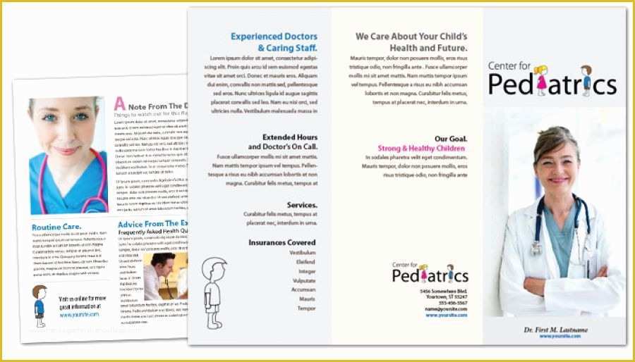 Free Pediatric Brochure Templates Of Tri Fold Brochure Template for Medical Pediatric Fice