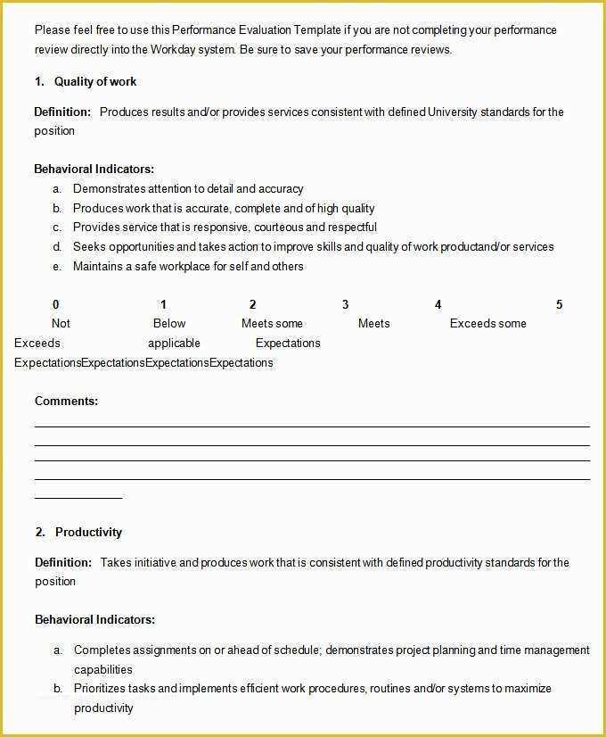 Free Performance Review Template Of 9 Sample Performance Review Templates Pdf Doc