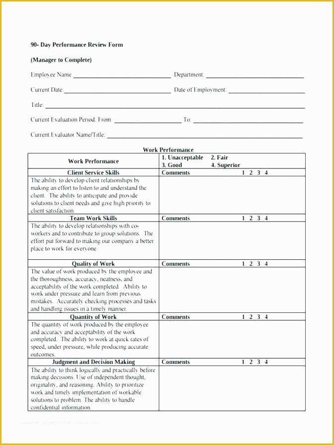 Free Performance Review Template Of Free Self Evaluation Examples Employee form Template