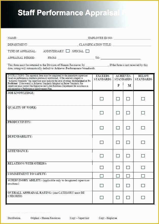 Free Performance Review Template Of Performance Review form Template Free Employee Performance