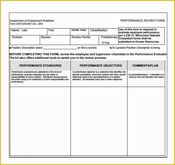 Free Performance Review Template Of Sample Employee Performance Review Template 8 Documents