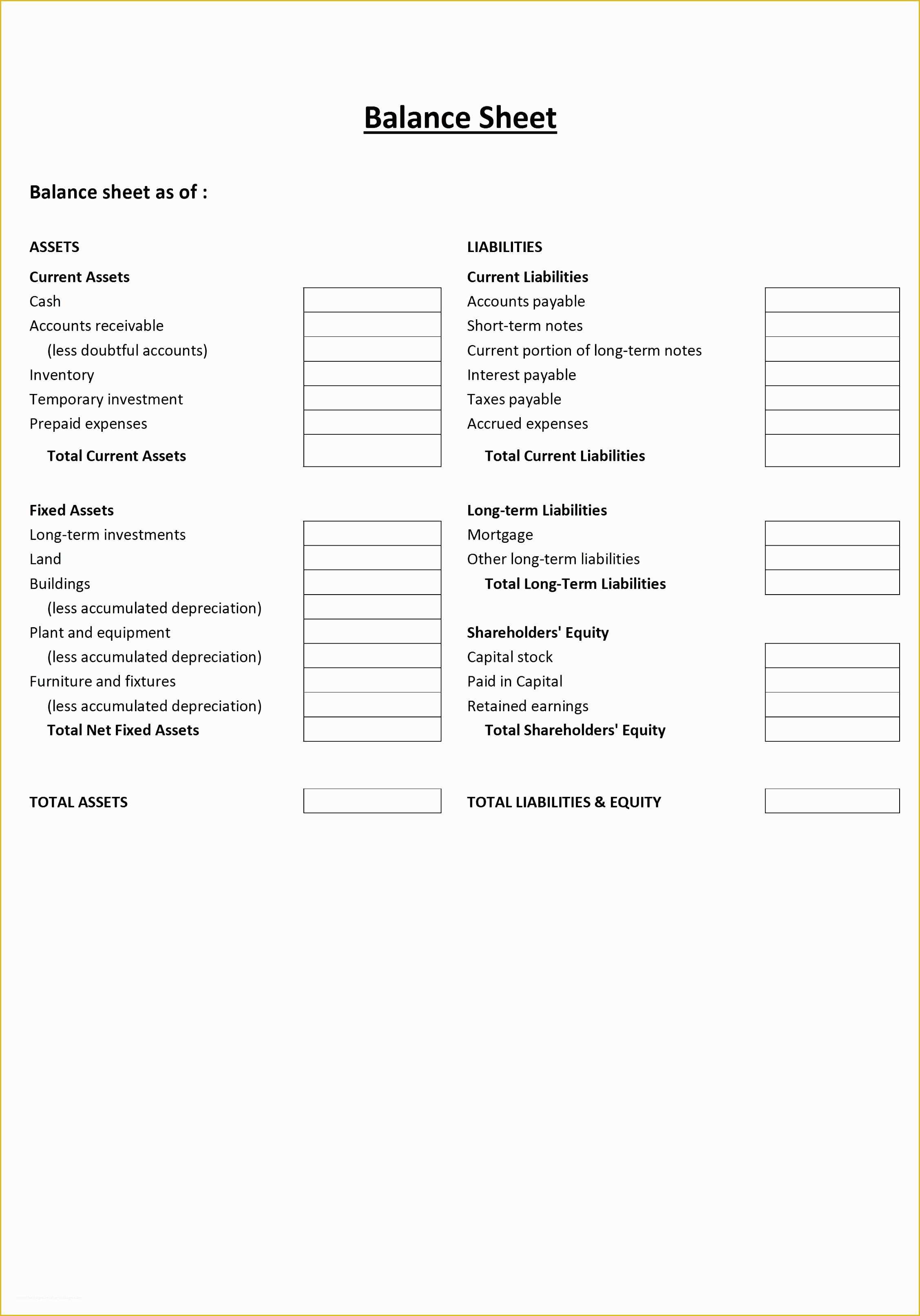 Free Personal Balance Sheet Template Of 10 Non Profit Balance Sheet Template Excel