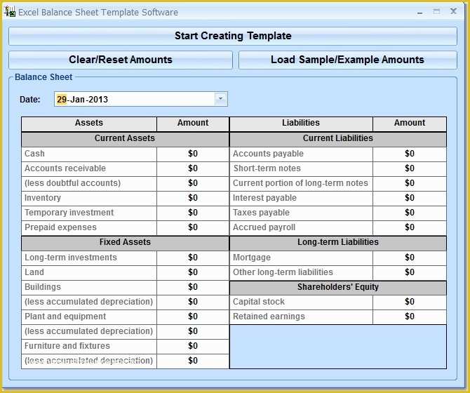 Free Personal Balance Sheet Template Of Excel Balance Sheet Template software