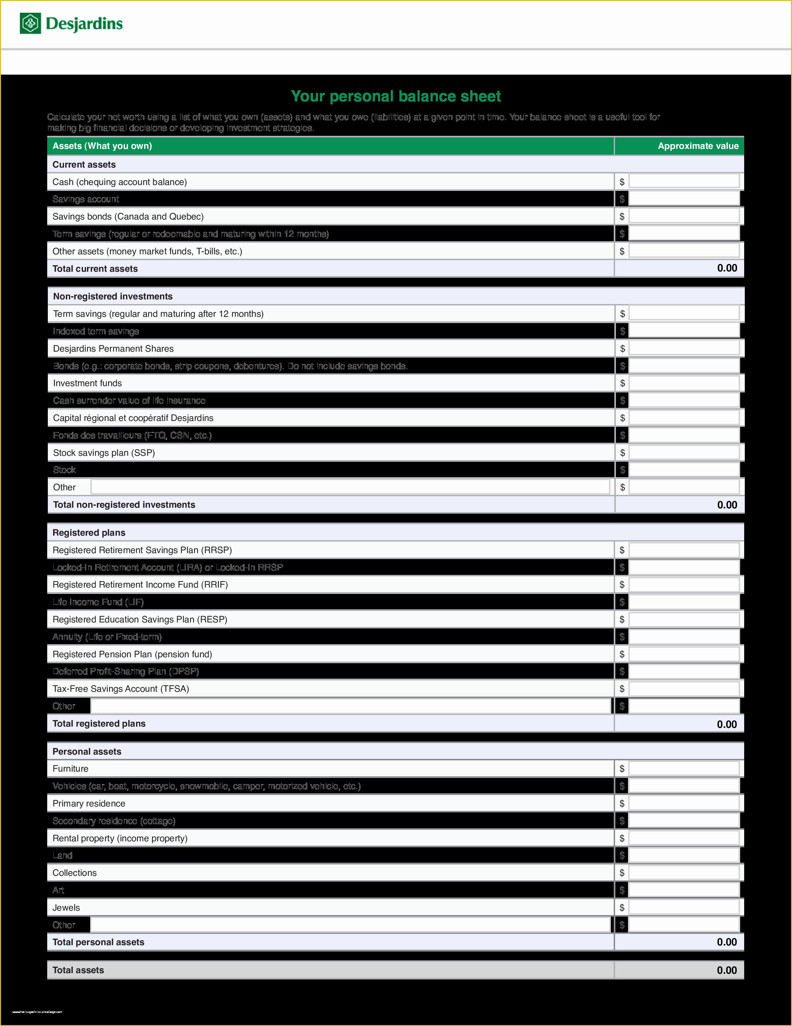 Free Personal Balance Sheet Template Of Free Personal Balance Sheet Example