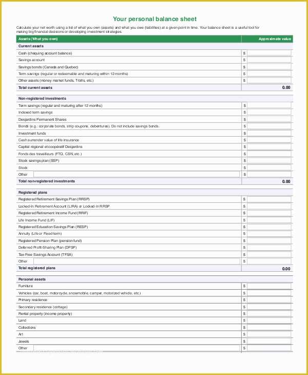 Free Personal Balance Sheet Template Of Simple Balance Sheet 20 Free Word Excel Pdf Documents