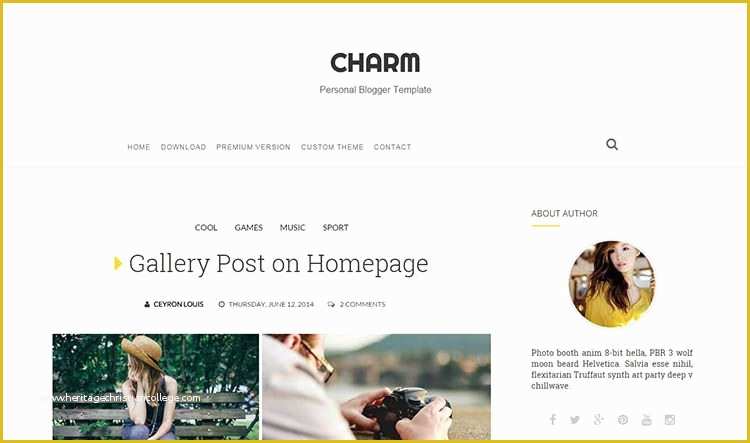 Free Personal Blogger Templates Of Charm Personal Blogger Template