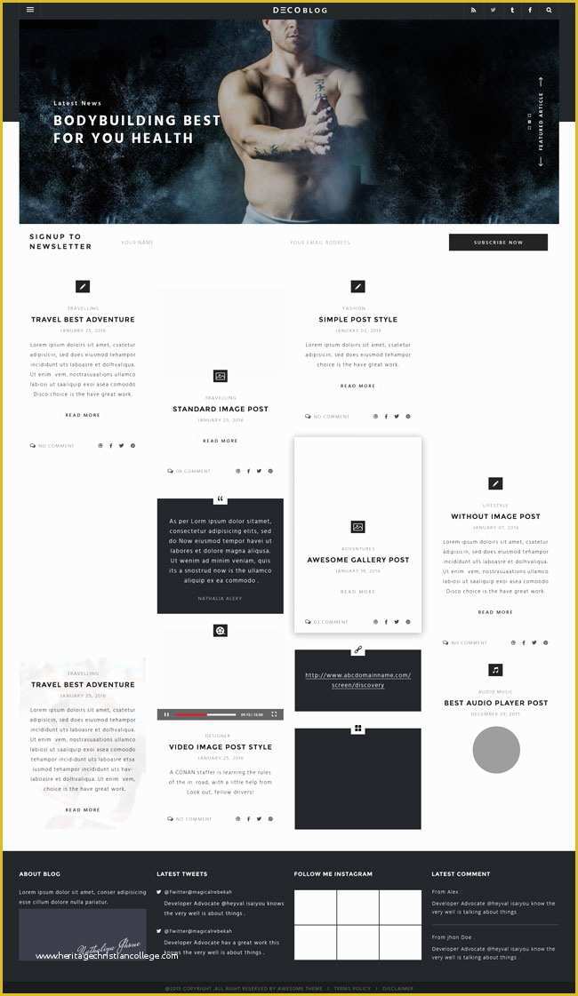 Free Personal Blogger Templates Of Deco Free Personal Blog Psd Template