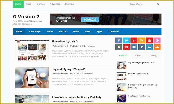 Free Personal Blogger Templates Of G Vusion 2 Blogger Template