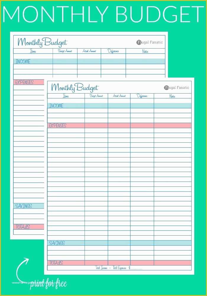Free Personal Budget Planner Template Of Blank Monthly Bud Worksheet