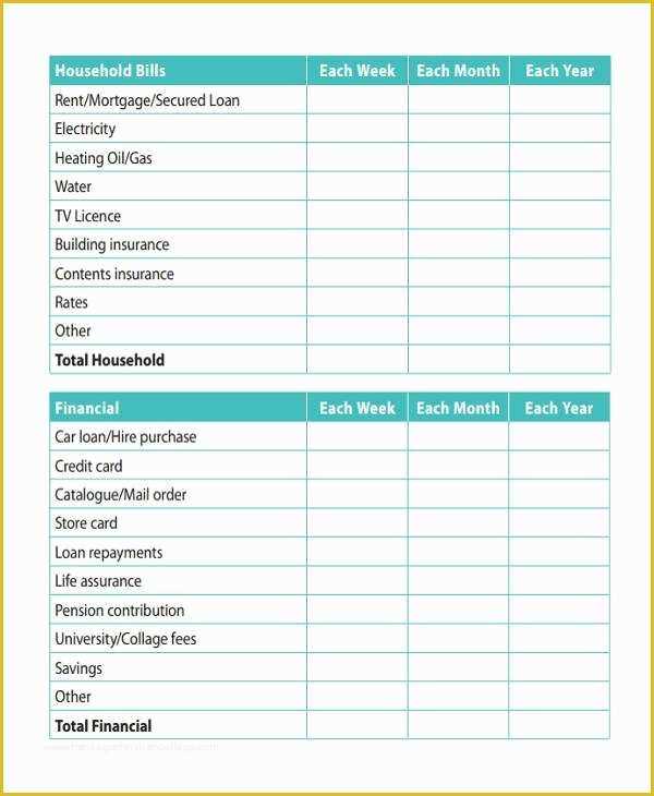 Free Personal Budget Template Download Of Household Bud Templates