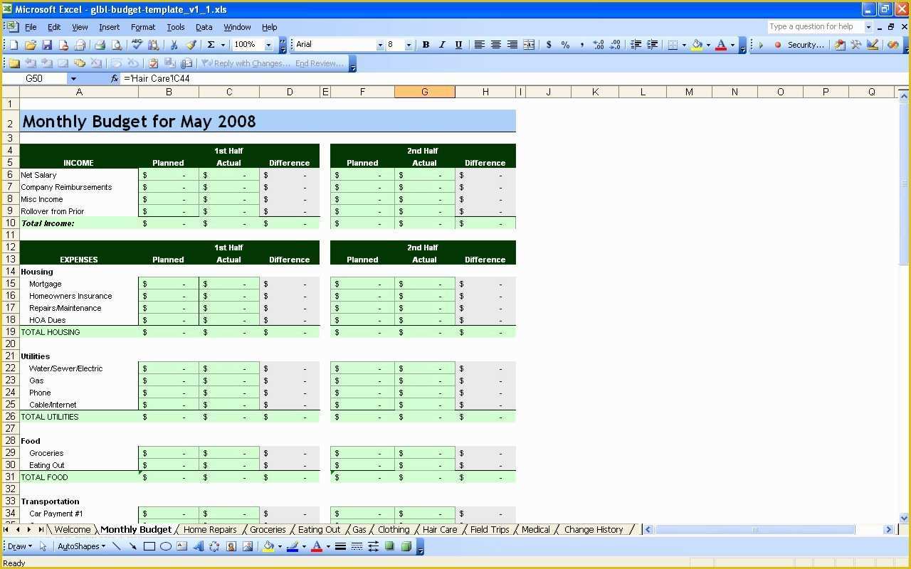 Free Personal Budget Template Of Free Personal Bud Spreadsheet Page Excel Finance