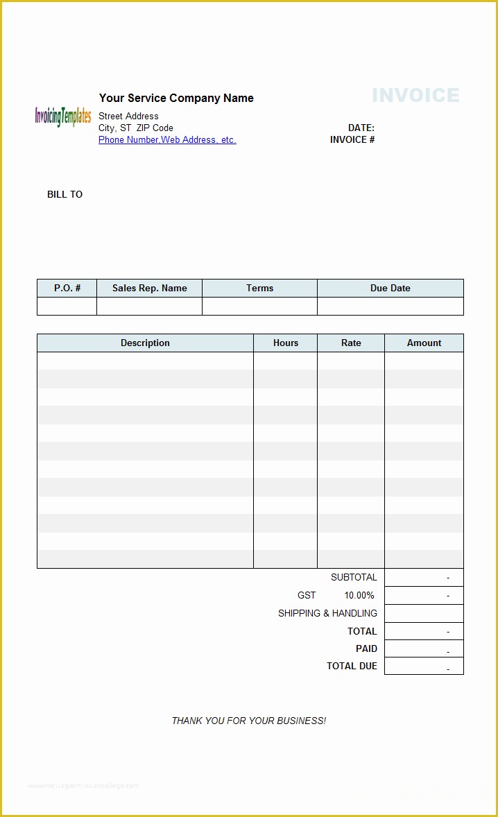 Free Personal Invoice Template Of Blank Invoices to Print Mughals