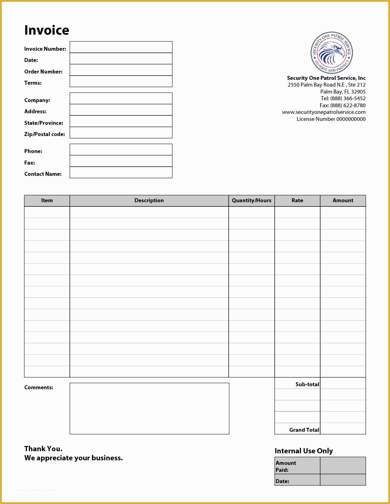 Free Personal Invoice Template Of Moving Pany Invoice Template Free