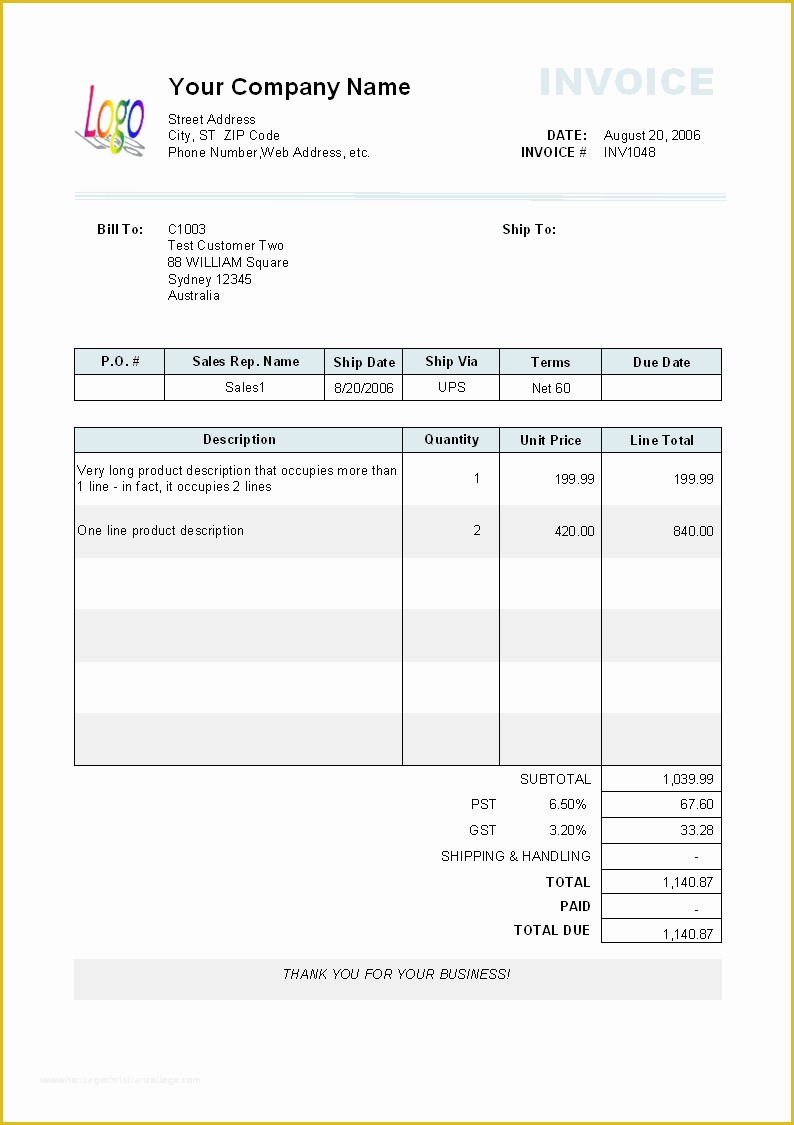 Free Personal Invoice Template Of Sample Invoice Template Long Product Description