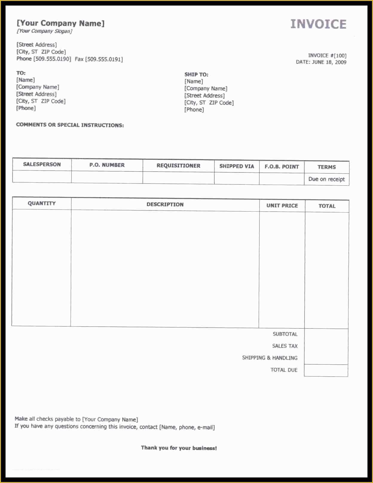 Free Personal Invoice Template Of Self Employed Invoice Template Excel