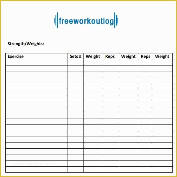 Free Personal Training Program Template Of 9 Workout Log Templates