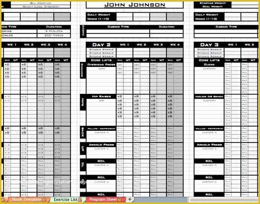 Free Personal Training Program Template Of Free Personal Training Excel Templates Useful Ms Excel