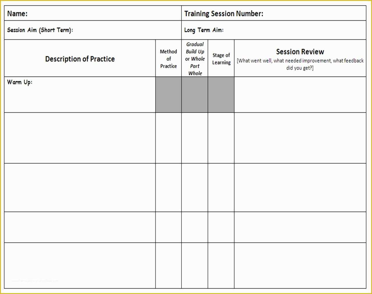 Free Personal Training Program Template Of Personal Training Plans Templates