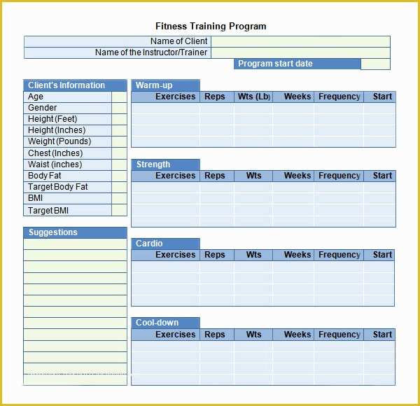 Free Personal Training Program Template Of Training Plan Template 20 