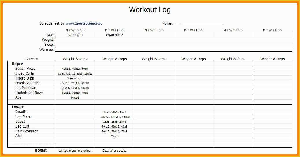 Free Personal Training Program Template Of Workouts Log Templates Printable In Pdf Excel Template