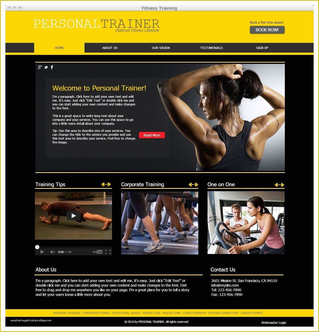 Free Personal Website Templates Of Personal Trainer Website Ready to Go