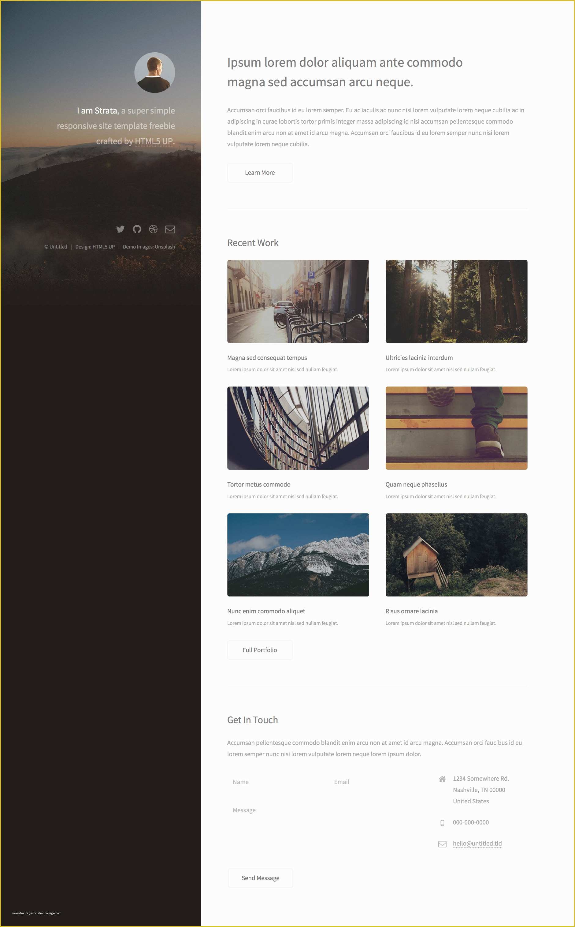 Free Personal Website Templates Of Strata Free Responsive HTML5 Personal Template