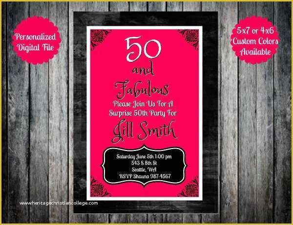 Free Personalized Birthday Invitation Templates Of 50th Birthday Invitation Templates 21 Free &amp; Premium