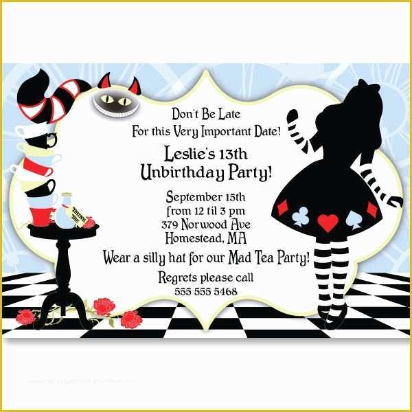 Free Personalized Birthday Invitation Templates Of Alice In Wonderland Invitation Template