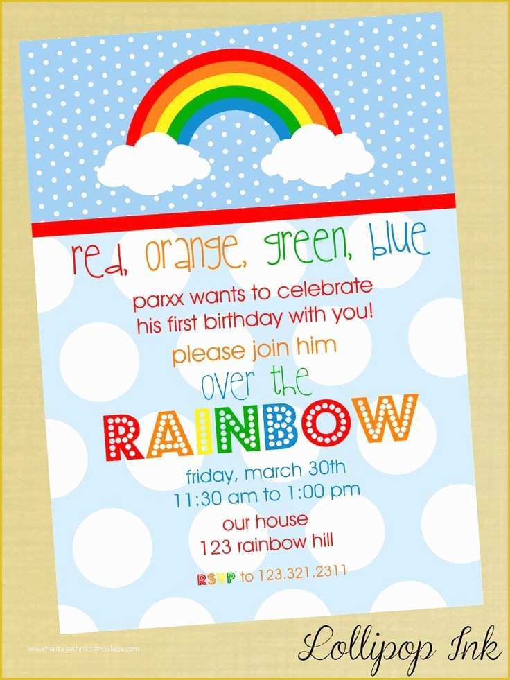 Free Personalized Birthday Invitation Templates Of Best 25 Rainbow Invitations Ideas On Pinterest