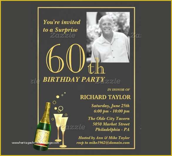 Free Personalized Birthday Invitation Templates Of Custom 60th Birthday Invitations