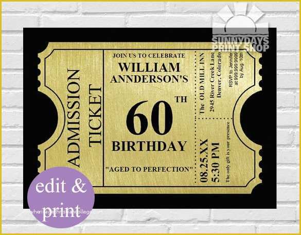 Free Personalized Birthday Invitation Templates Of Custom 60th Birthday Invitations