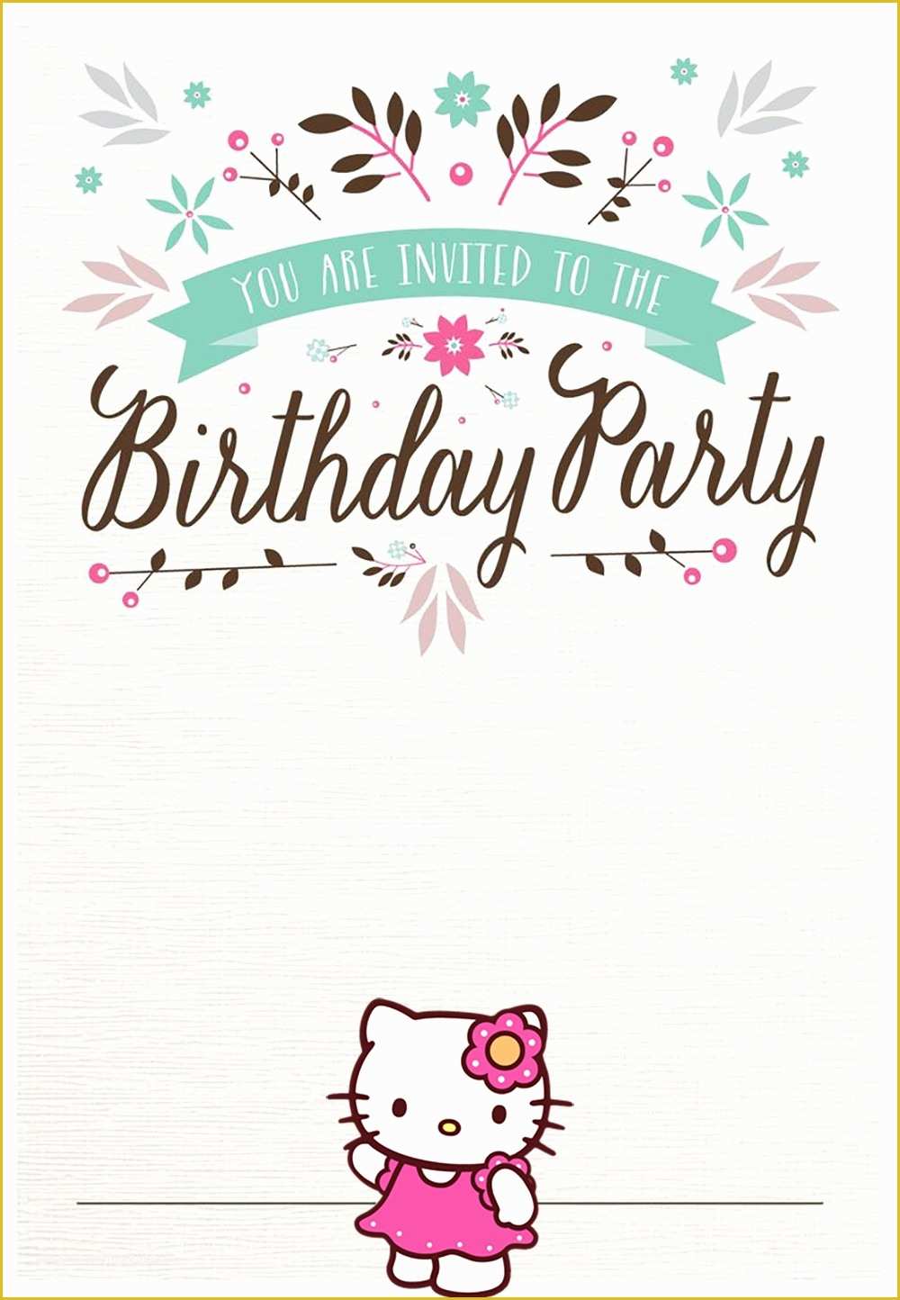 Free Personalized Birthday Invitation Templates Of Hello Kitty Free Printable Invitation Templates