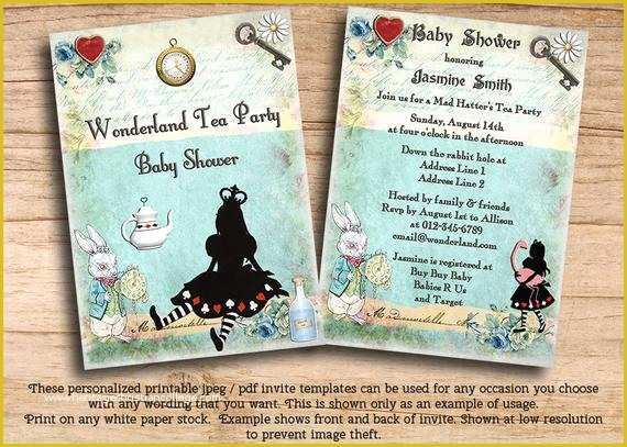 Free Personalized Birthday Invitation Templates Of Items Similar to Printable Princess Alice In Wonderland