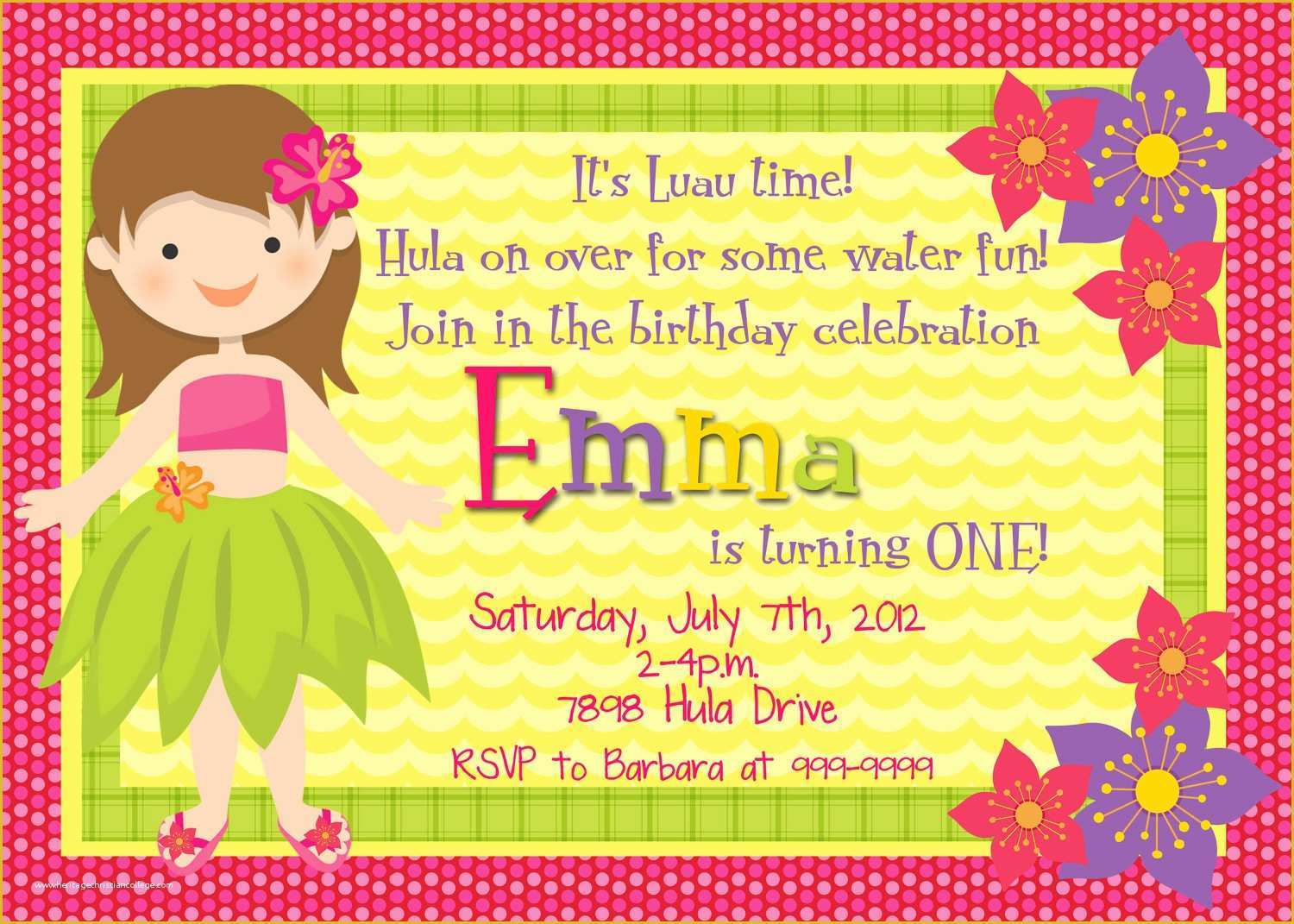 Free Personalized Birthday Invitation Templates Of Others Custom Luau Invitations for Your Tropical Getaway