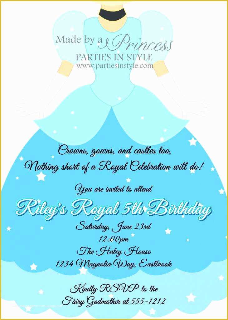 Free Personalized Birthday Invitation Templates Of Personalized Cinderella Birthday Invitations Free