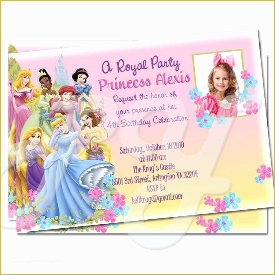 Free Personalized Birthday Invitation Templates Of Personalized Disney Princess Birthday Invitations