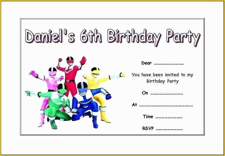Free Personalized Birthday Invitation Templates Of Personalized Power Rangers Birthday Invitations