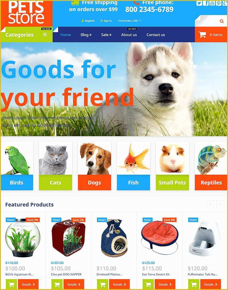 Free Pet Store Website Templates Of 14 Cool E Merce Templates and themes for Line Pets