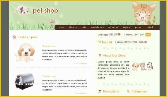 Free Pet Store Website Templates Of Css Pet Shop Green Website Template Free Web Templates